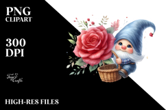 Floating Rose Gnome PNG Product Image 2