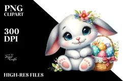 Easter Bunny Egg Flower, Clipart |T-shirt, Mug PNG Product Image 7