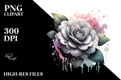 Camellia Watercolor Splash PNG Product Image 2