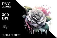 Camellia Watercolor Splash PNG Product Image 2