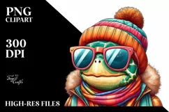 Quirky Turtle Portrait, Transparent PNG Product Image 1