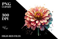 Watercolor Zinnia Clipart Product Image 1