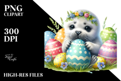 Adorned Baby Seal Easter Eggs PNG Product Image 2