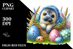 Adorned Baby Seal Easter Eggs PNG Product Image 2