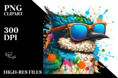 Quirky Colorful Bird Sticker | Sublimation | Clipart Product Image 1