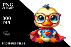 Cute Baby Duck Superhero PNG Product Image 2