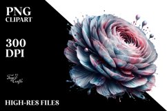 Glossy Ranunculus Watercolor Splash | Sublimation Clipart Product Image 3