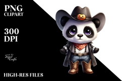 Baby Panda with Cowboy Boots, Clipart PNG Product Image 2