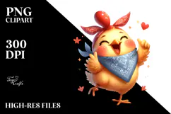 Whimsical Chicken Bandana PNG Product Image 2