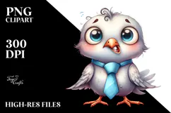Funny Baby Dove Standing Tie Clipart Product Image 2