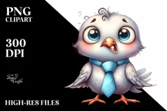 Funny Baby Dove Standing Tie Clipart Product Image 1