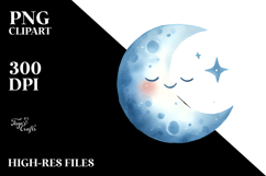 Smiling Half Moon PNG Product Image 2