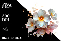 Abstract Primrose with Golden Insertions PNG Product Image 2