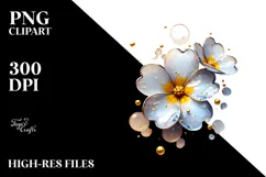 Abstract Glossy Primrose Watercolor Splash PNG Product Image 2
