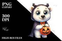 Polar Bear Halloween Dressed | Sublimation | Clipart Product Image 1