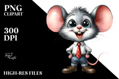 Happy Mouse with Tie, Cute Shoes Clipart Product Image 2