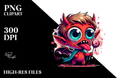 Funny Demon Licking Eyeball Candy PNG Product Image 2