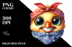Funny Chick Portrait Bandana Clipart Product Image 3