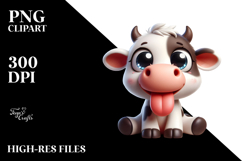 Cartoon Cow with Sarcastic Side-Eye PNG Product Image 2