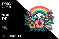 Vintage Tropical Rainbow Clipart Tshirt Vector, 20 oz Product Image 2