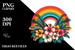 Vintage Tropical Flower Rainbow, 20 oz Tumbler Product Image 2
