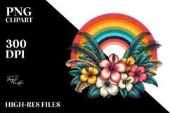 Vintage Tropical Flower Rainbow, 20 oz Tumbler Product Image 2