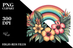 Vintage Tropical Flower Rainbow, 20 oz Tumbler Product Image 2
