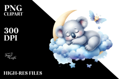 Cute Sleeping Koala PNG Product Image 2