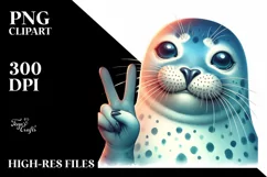 a Vibrant Watercolor Seal Portrait Sticker Product Image 3