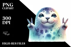 a Vibrant Watercolor Seal Portrait Sticker Product Image 3