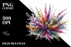 Colorful Watercolor Abstract Heather Bouquet Product Image 3