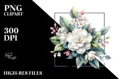 Glossy Gardenia with Frame PNG Product Image 2