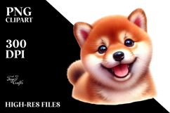 Happy Shiba Inu Puppy, Watercolor PNG Product Image 2