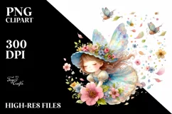 Fairy Flower Petals Wind Watercolor Cute Product Image 1