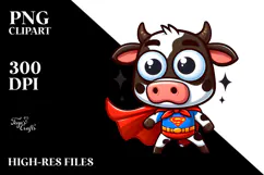 Goofy Cartoon Cow PNG Product Image 2
