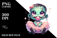Frankenstein Kid in Tutu PNG Product Image 2