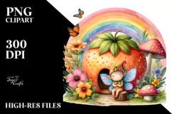 Illustration Fairy House Rainbow | Clipart Product Image 1