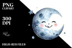 Simple Smiling Moon Sublimation PNG Product Image 2