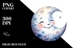 Simple Smiling Moon PNG Product Image 2