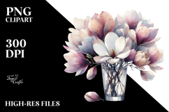 Abstract Watercolor Magnolia | Clipart Product Image 2