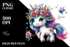 Funny Unicorn with Cool Haircut PNG Product Image 2