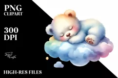 Colorful Baby Bear Watercolor Clipart Product Image 3