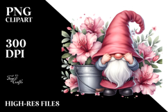 Gnome with Azalea Floral PNG Product Image 2