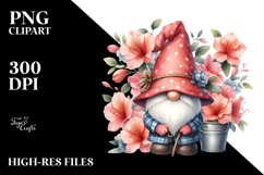 Gnome with Azalea Floral PNG Product Image 2