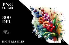 Colorful Stained Snapdragon Watercolor Clipart Product Image 1