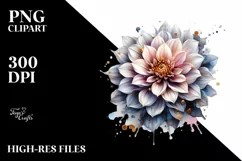 Abstract Dahlia Shiny Golden | Watercolor Clipart Product Image 3