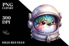 Colorful Baby Hummingbird Astronaut Helmet | Sublimation | Product Image 2