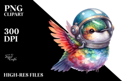 Colorful Baby Hummingbird Astronaut Helmet | Sublimation | Product Image 2