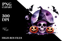 Simple Funny Halloween Skull PNG Product Image 2