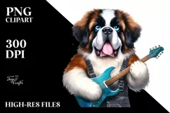 Saint Bernard Rock Star | Watercolor Clipart Product Image 3